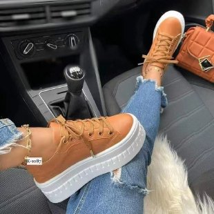 Damen Komfortable High-Top Sneakers mit trendiger Plateau-Sohle