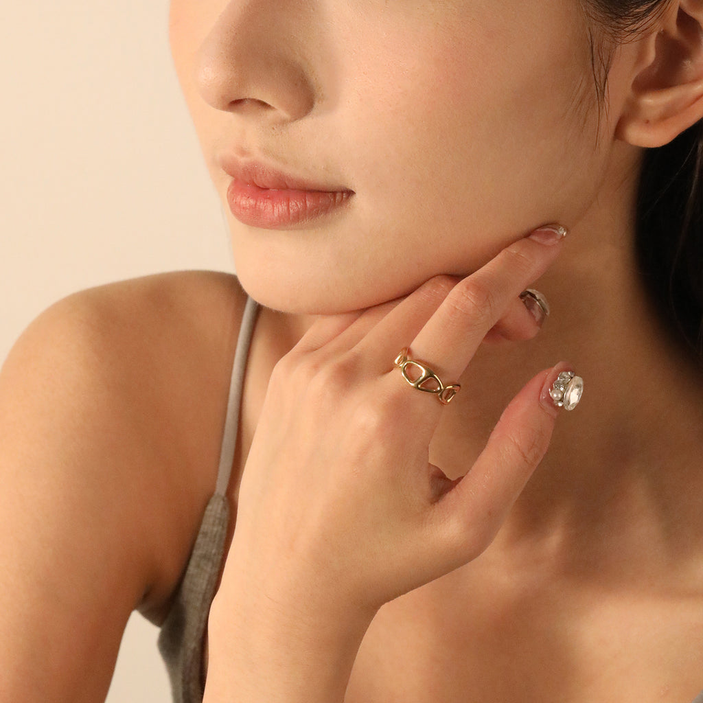 Damen offener Ring mit kunstvollem Design und anpassbarer Größe Shop Nory