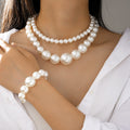 Damen Perlenkette und Armband Set Shop Nory