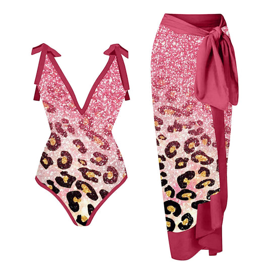 Damen Bademode-Set mit stilvollem Wickelrock Shopnory