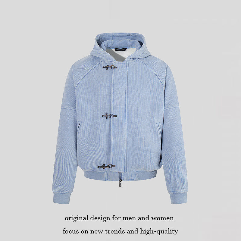 Damen Kapuzen-Bomberjacke aus Teddyfleece mit Metallhaken und elastischem Saum Shop Nory
