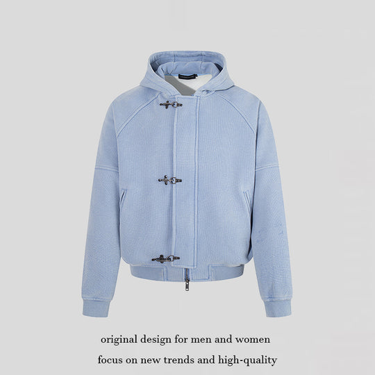 Damen Kapuzen-Bomberjacke aus Teddyfleece mit Metallhaken und elastischem Saum Shop Nory