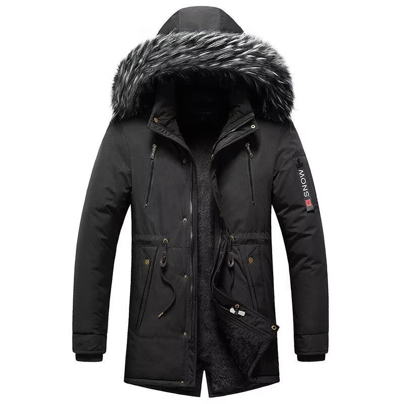 Herren Wattierter Winterparka mit Kapuze und Kunstfellbesatz, wasserabweisend und thermoisoliert Shop Nory