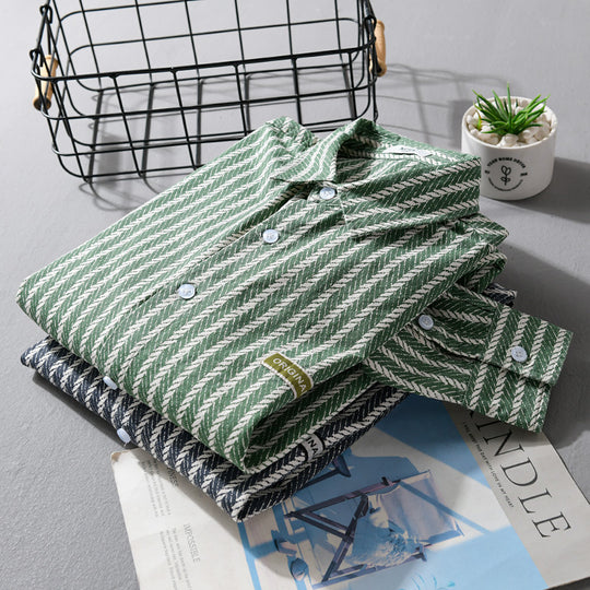 Herren Texturiertes Hemdjacken-Overshirt mit diagonaler Fischgrät-Struktur Shop Nory
