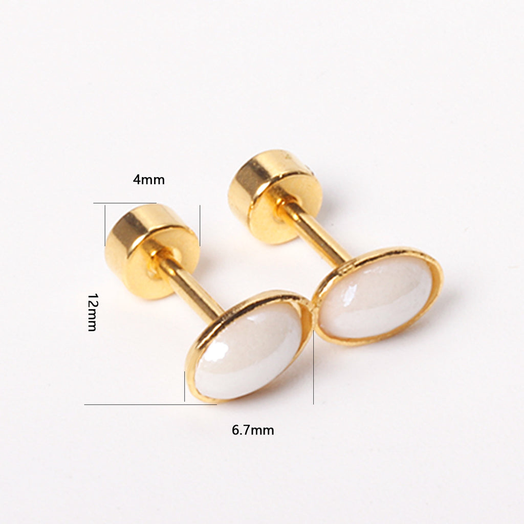 Damen Ohrstecker aus antiallergischem Edelstahl mit elegantem, geschwungenem Design Shop Nory