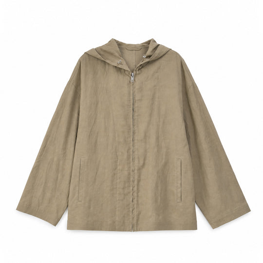 Damen Leichte Kapuzenjacke aus Leinen Shop Nory