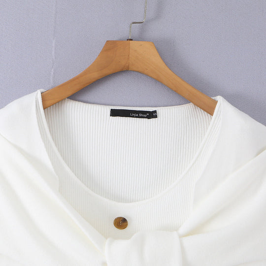 Damen Schulterstrick-Cardigan mit abnehmbarem Schultertuch-Detail Shop Nory