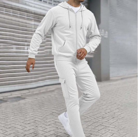 Herren nan athletischer Zip-Sweatset mit Cargo-Jogginghose, ergonomischen Nähten und gerippten Bündchen Shop Nory