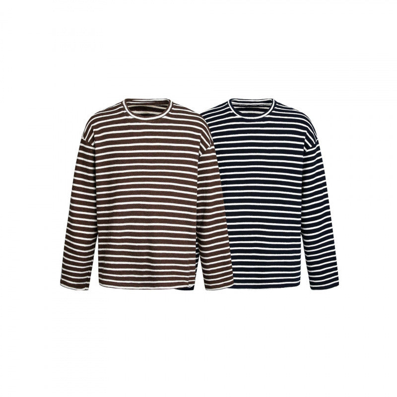 Unisex Maritimes Ringel-Strickshirt mit weitem Schnitt und Rundhals Shop Nory