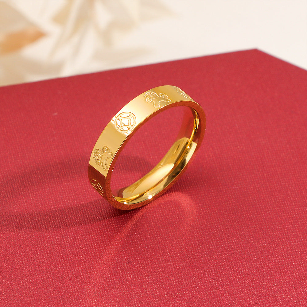 Damen modischer Ring mit kreativem Symbol-Design Shop Nory