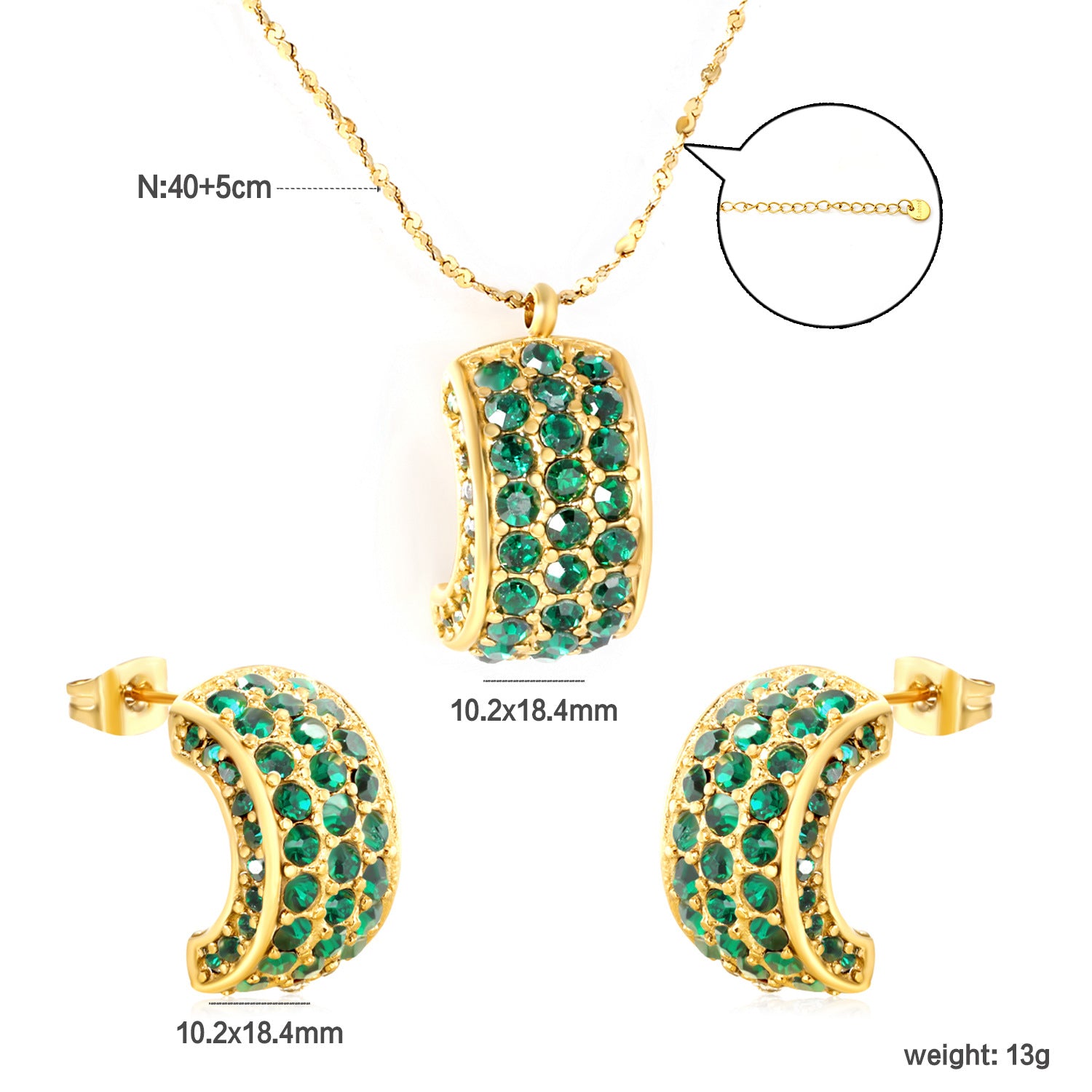 Damen Schmuckset mit funkelnden Zirkonia-Elementen und eleganten Anhängern Shop Nory