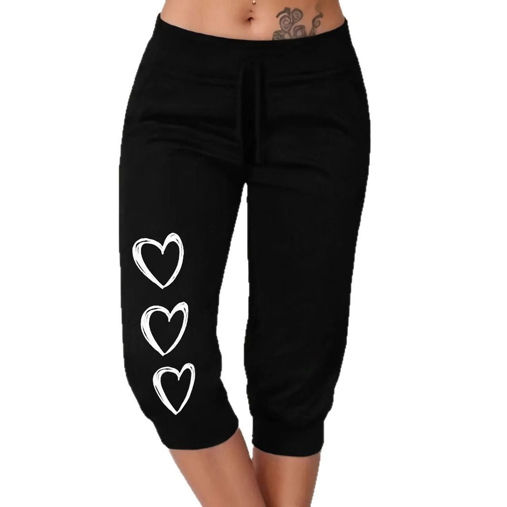 Damen Freizeithose mit lässigem Schnitt und verspieltem Herzmotiv