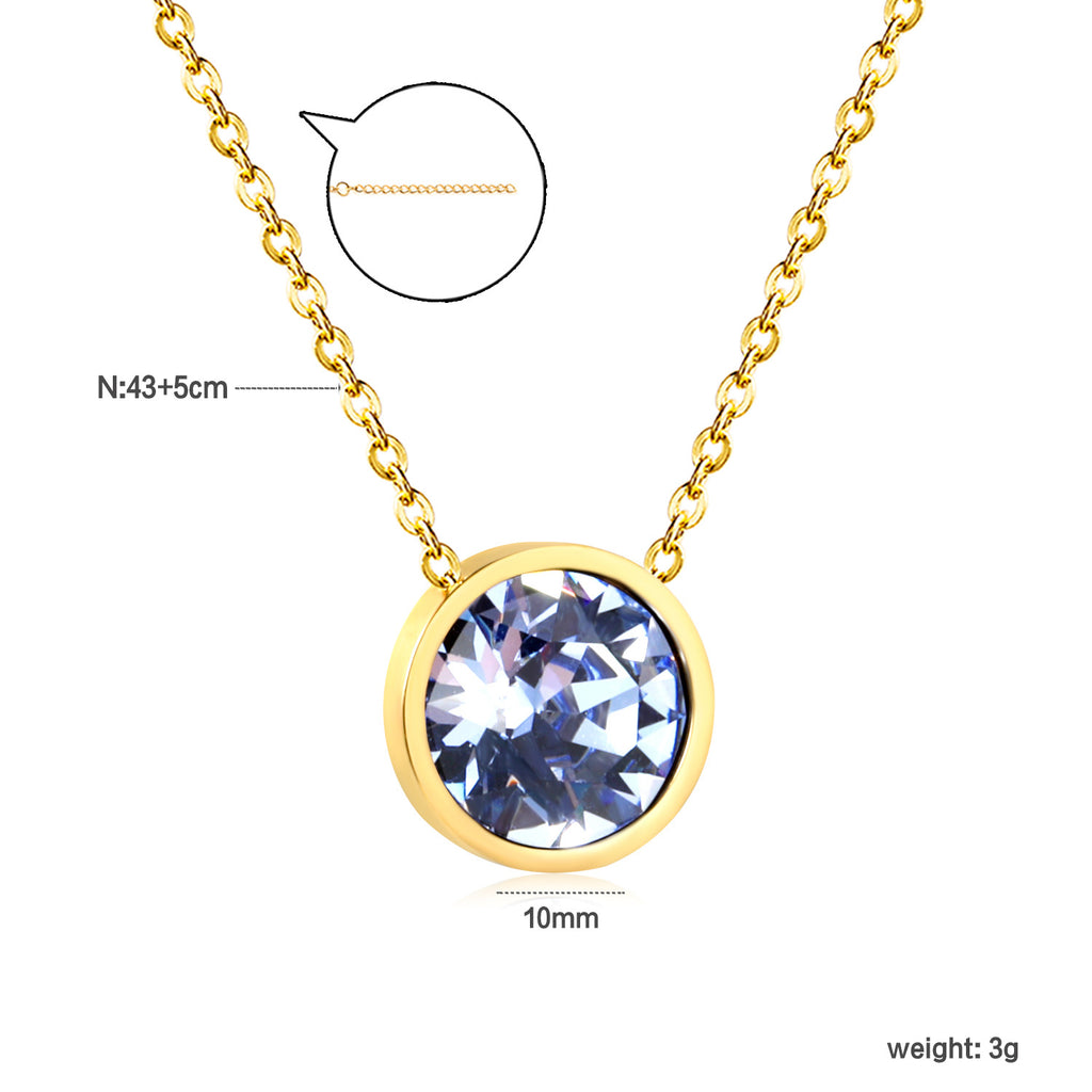 Damen Halskette mit funkelndem Kristallanhänger und eleganter Gliederkette Shop Nory