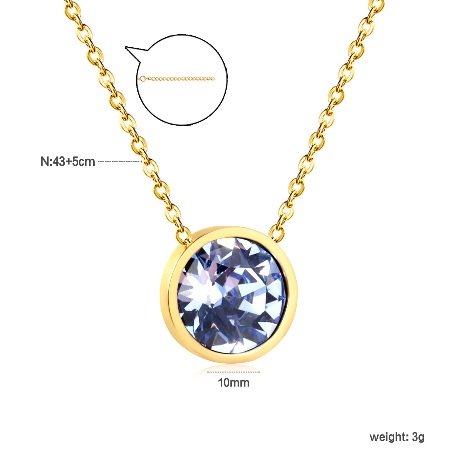 Damen Halskette mit funkelndem Kristallanhänger und eleganter Gliederkette Shop Nory