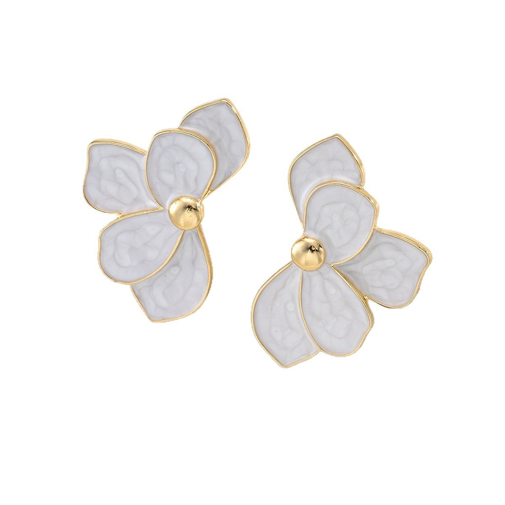 Damen Ohrringe im floralen Design mit elegantem Goldrand Shop Nory