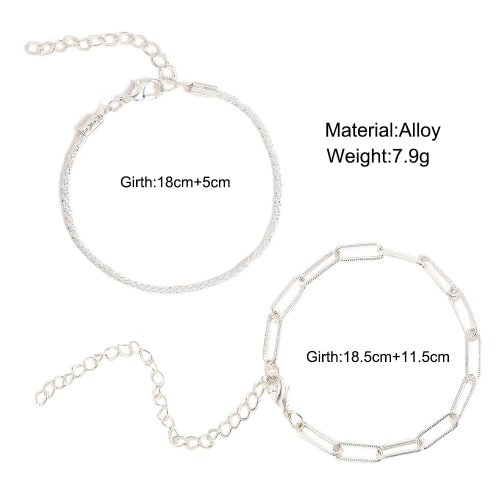 Damen Armreif-Set mit modernen Glieder- und feinen Kettendesigns Shop Nory