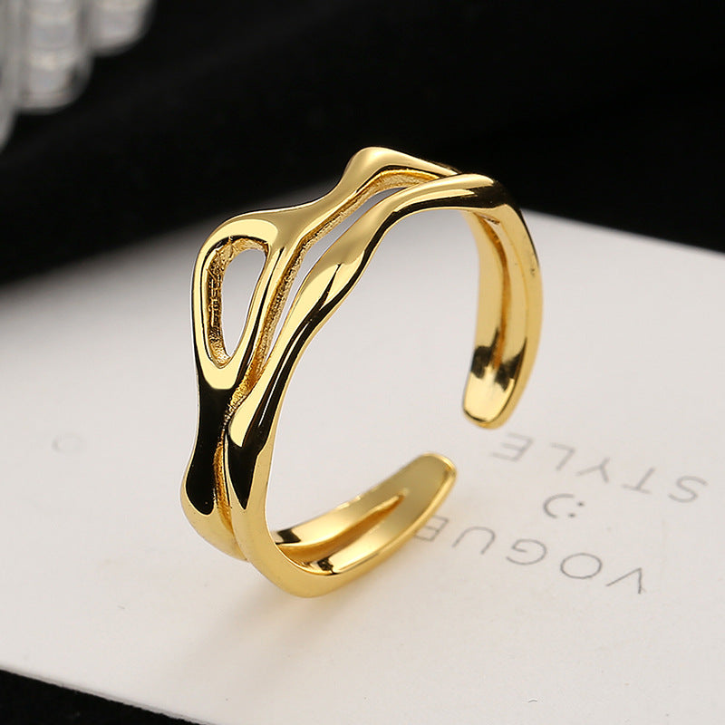 Damen offener Ring mit elegantem geschwungenem Design Shop Nory