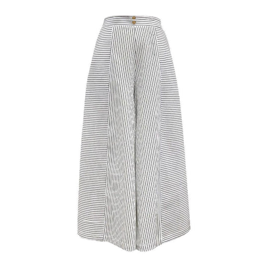 Damen Hochtaillierte Palazzo-Hose mit weitem Bein & Streifen-Detail Shop Nory
