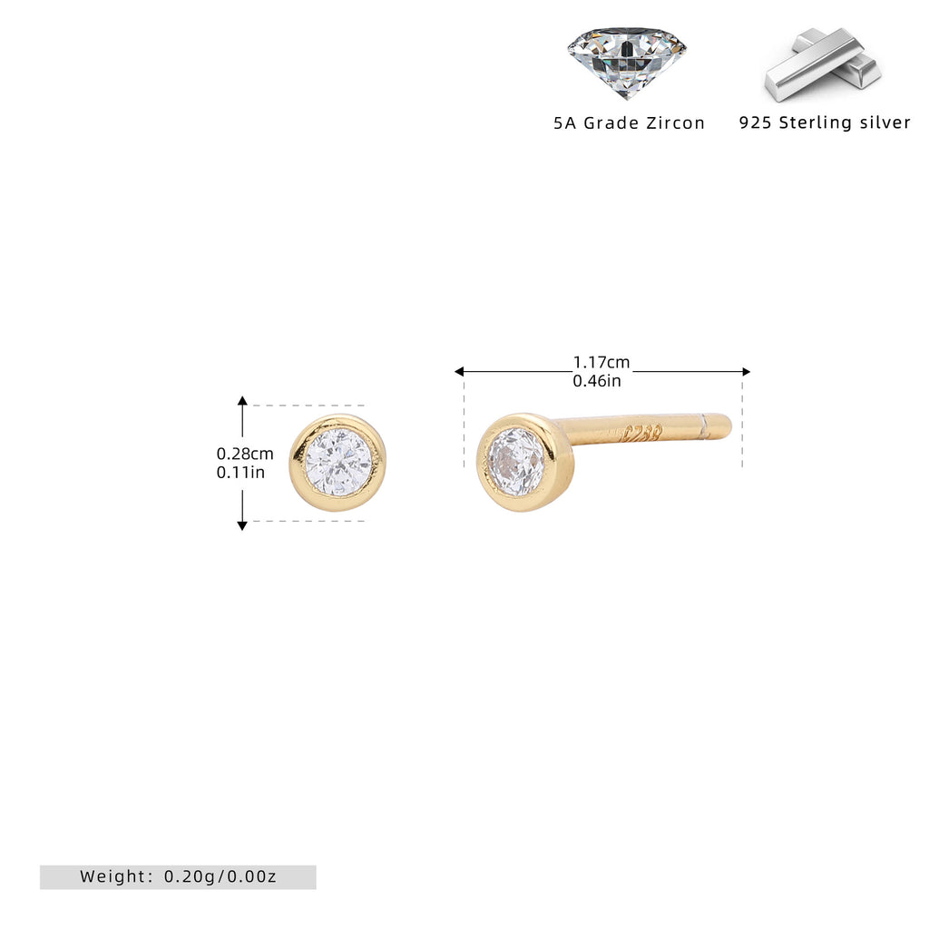 Damen Ohrstecker aus 925 Sterling Silber mit funkelnden 5A Zirkonsteinen Shop Nory
