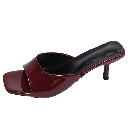 Damen Chic Offene Mules mit quadratischer Zehenpartie und elegantem Absatz