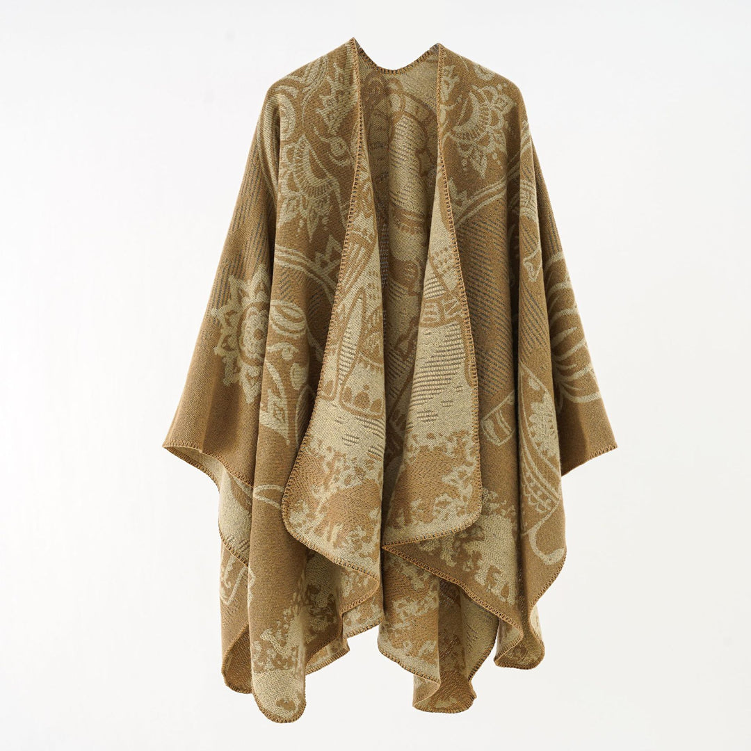 Damen Ornamentales Jacquard-Wickelcape mit weichem Fall Shop Nory
