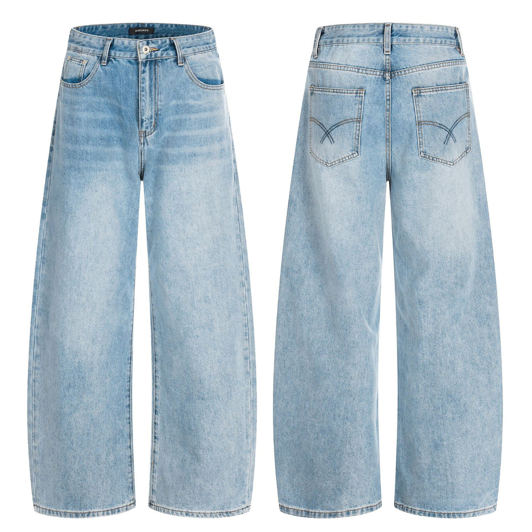 Damen Weite Cropped-Denim-Culotte mit hoher Taille und Fünf‑Taschen‑Details Shop Nory