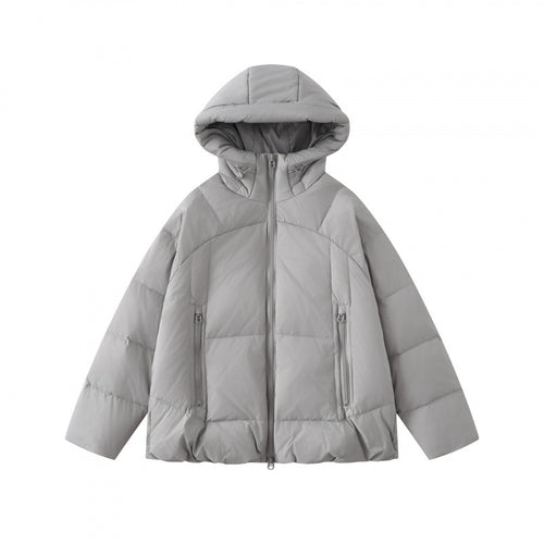Unisex Kurz geschnittene thermoisolierende Pufferjacke mit verstellbarer Kapuze und Zwei-Wege-Reißverschluss Shop Nory