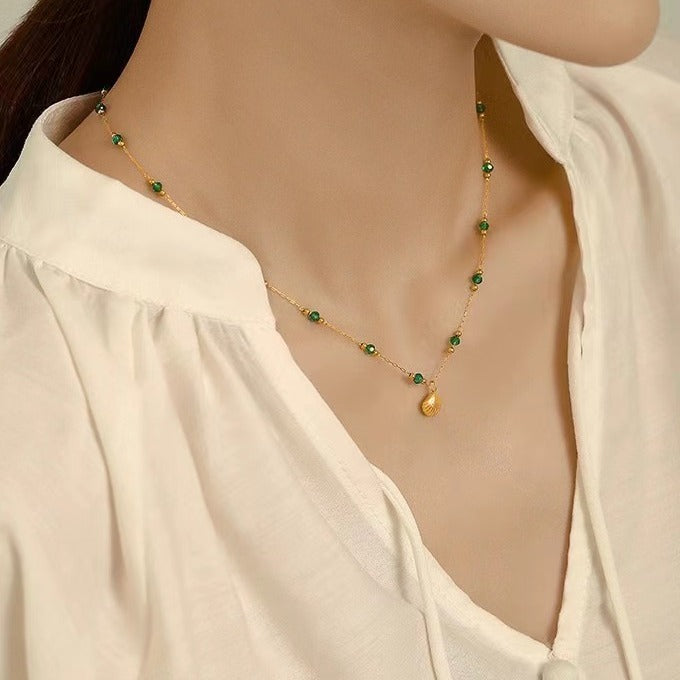 Damen Muschel Charm Schichten Halskette Shop Nory