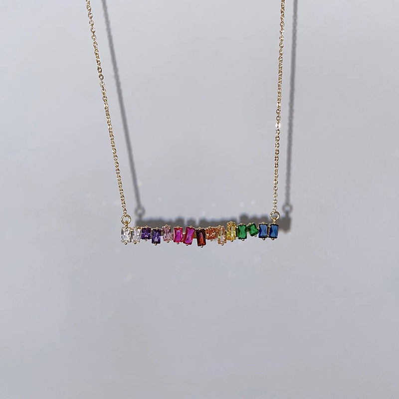 Bunte Unregelmäßige Kristallhalskette | Shop Nory