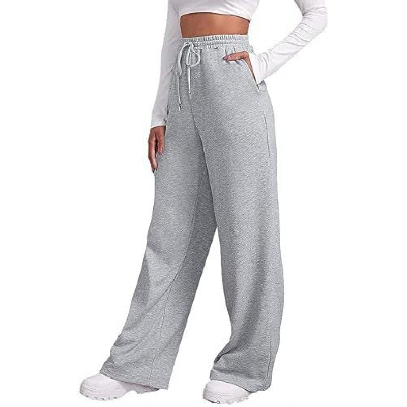 Damen nan fließende High-Waist Palazzo-Loungehose aus leichtem Jersey mit Elastikbund und praktischen Eingrifftaschen Shop Nory