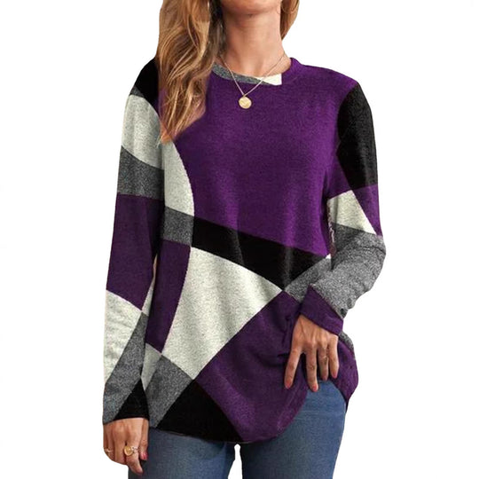 Damen Geometrischer Übergroßer Strickpullover mit Knopfdetails an der Seite Shop Nory