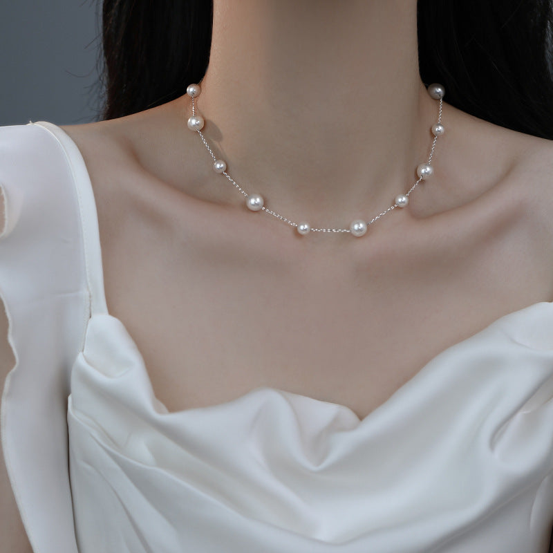 Damen Perlenhalskette mit stilvollem Lagen-Design Shop Nory