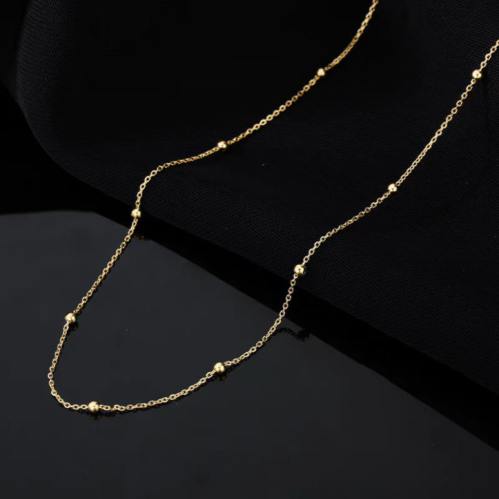 Frauen Zarte Goldperlen Kette Halskette Shop Nory