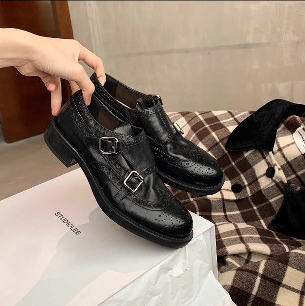 Herren Doppel-Monk-Slipper aus Veloursleder mit Budapester-Lochung und komfortabler Lederinnensohle Shop Nory