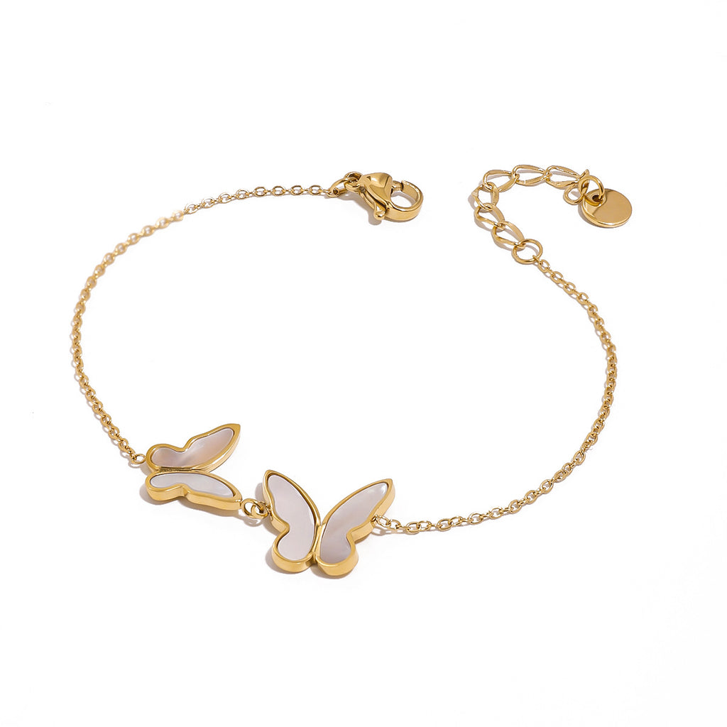 Damen Armband mit elegantem Schmetterlingsdesign aus hypoallergenem Edelstahl Shop Nory