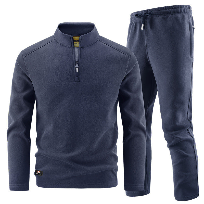Herren Fleece-Trainingsset mit Stehkragen und Elastikbund Shop Nory