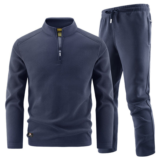 Herren Fleece-Trainingsset mit Stehkragen und Elastikbund Shop Nory