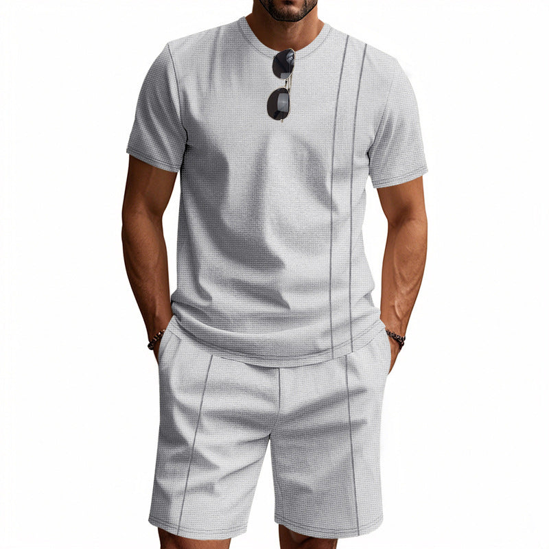 Herren Sportliches Kurzarm- und Shorts-Set aus atmungsaktivem Material