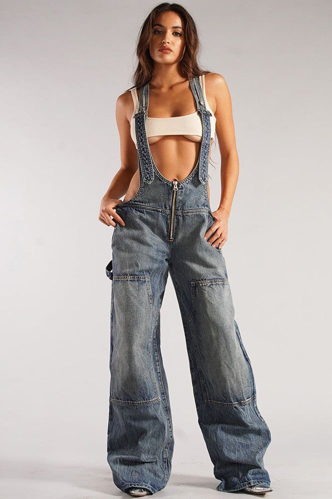 Denim Multi Taschen Overall