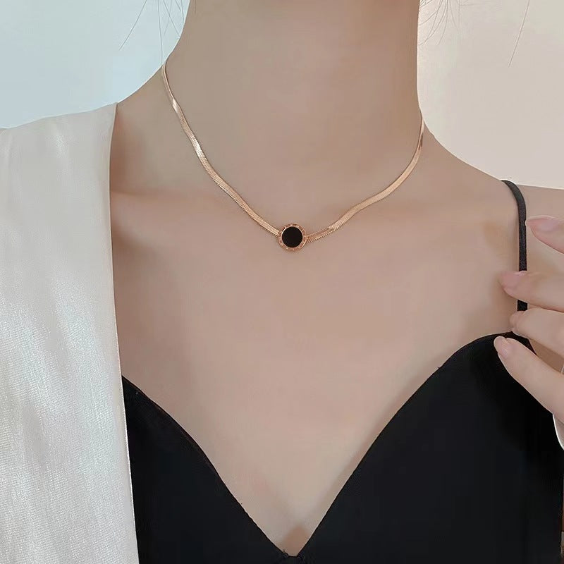 Damen Sleek Minimalistische Runde Anhänger Halskette Shop Nory