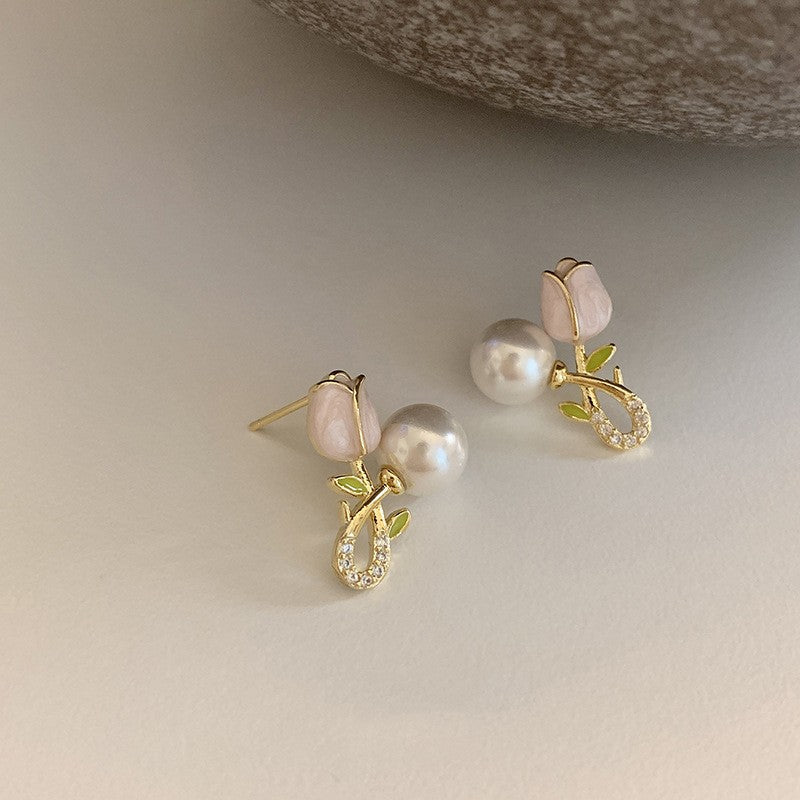 Damen Ohrringe mit floralem Design und Zirkonia Shop Nory