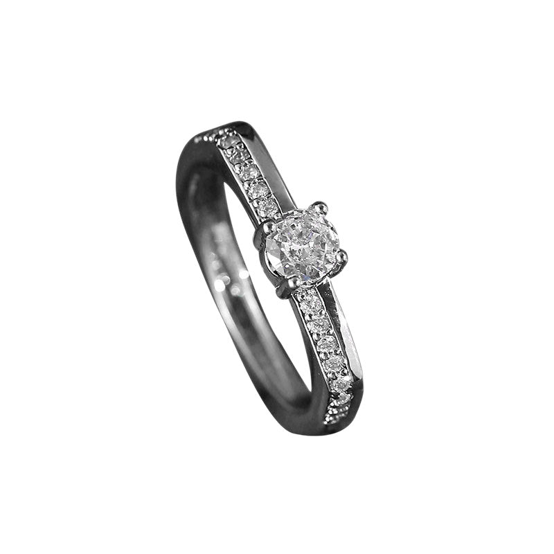 Damen Eleganter Verlobungsring mit funkelndem zentralen Stein und dezenten Zirkonia Shop Nory