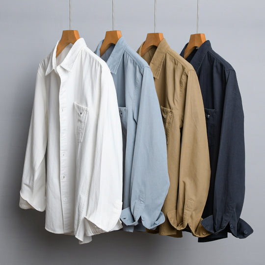 Herren Leichte Baumwoll-Hemdjacke im Layering-Look mit Kentkragen und aufgesetzter Brusttasche Shop Nory
