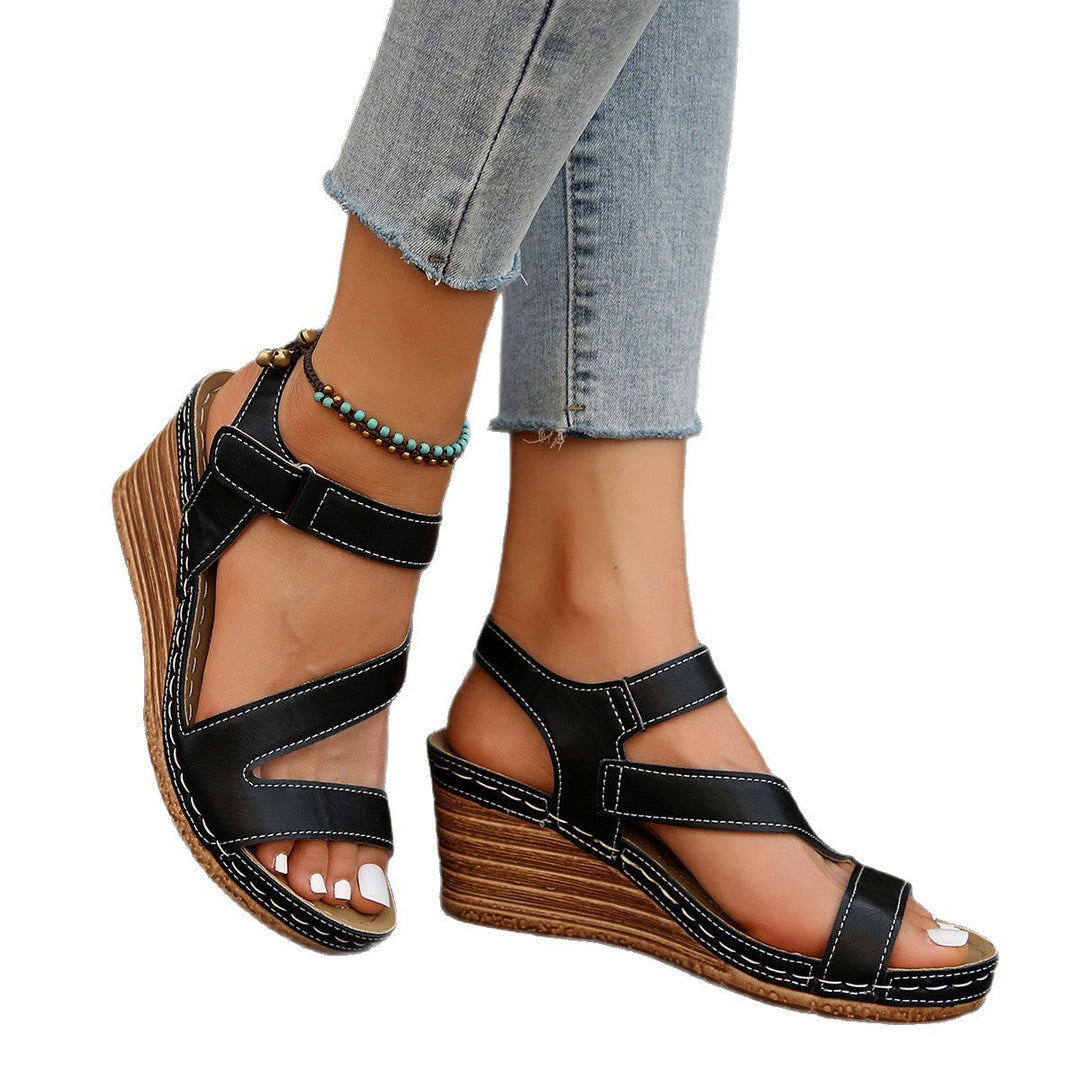 Damen Wedge-Sandalen mit komfortablem Riemendesign und ergonomischer Fußbettung Shopnory