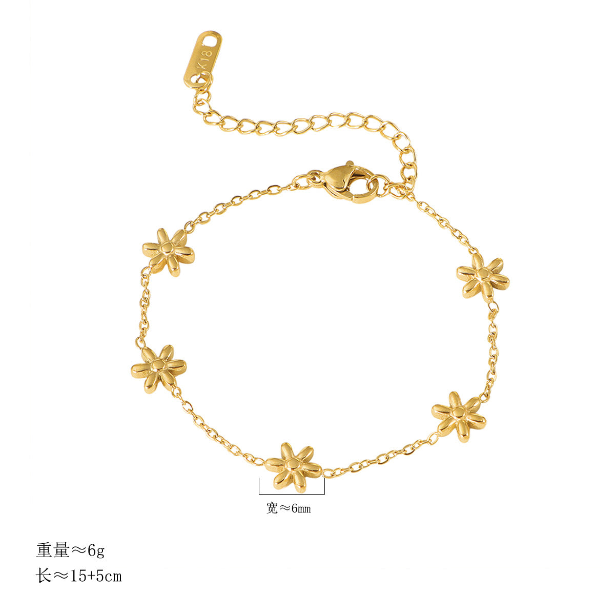 Damen zarte Blumenarmband Shop Nory