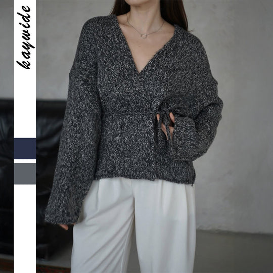 Damen nan oversize Bouclé-Strickjacke mit Taillengürtel und Kimonoärmeln Shop Nory