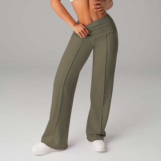 Damen High‑Waist Palazzo‑Sweatpants mit Bügelfalte und Komfortbund Shop Nory
