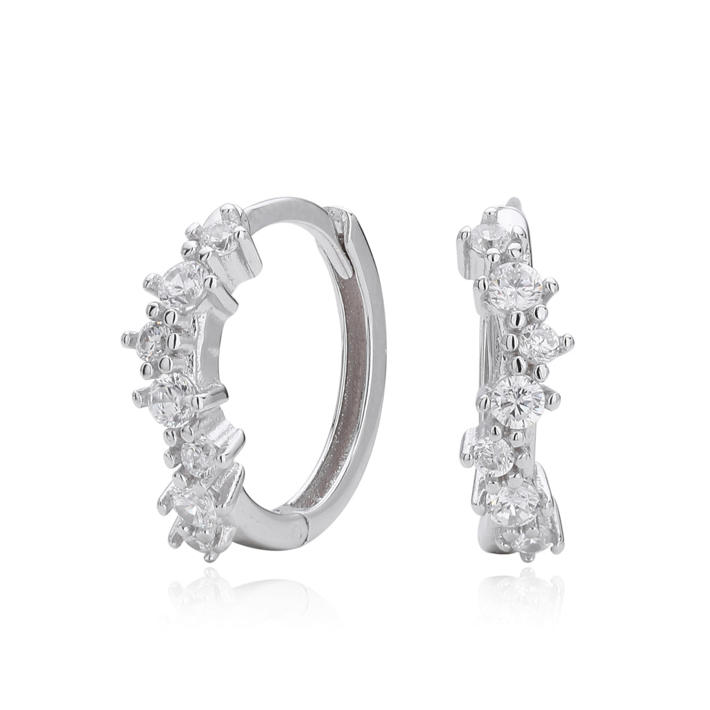 Damen Creolen mit funkelnden Zirkonen und hochwertigem 925 Sterling Silber Shop Nory