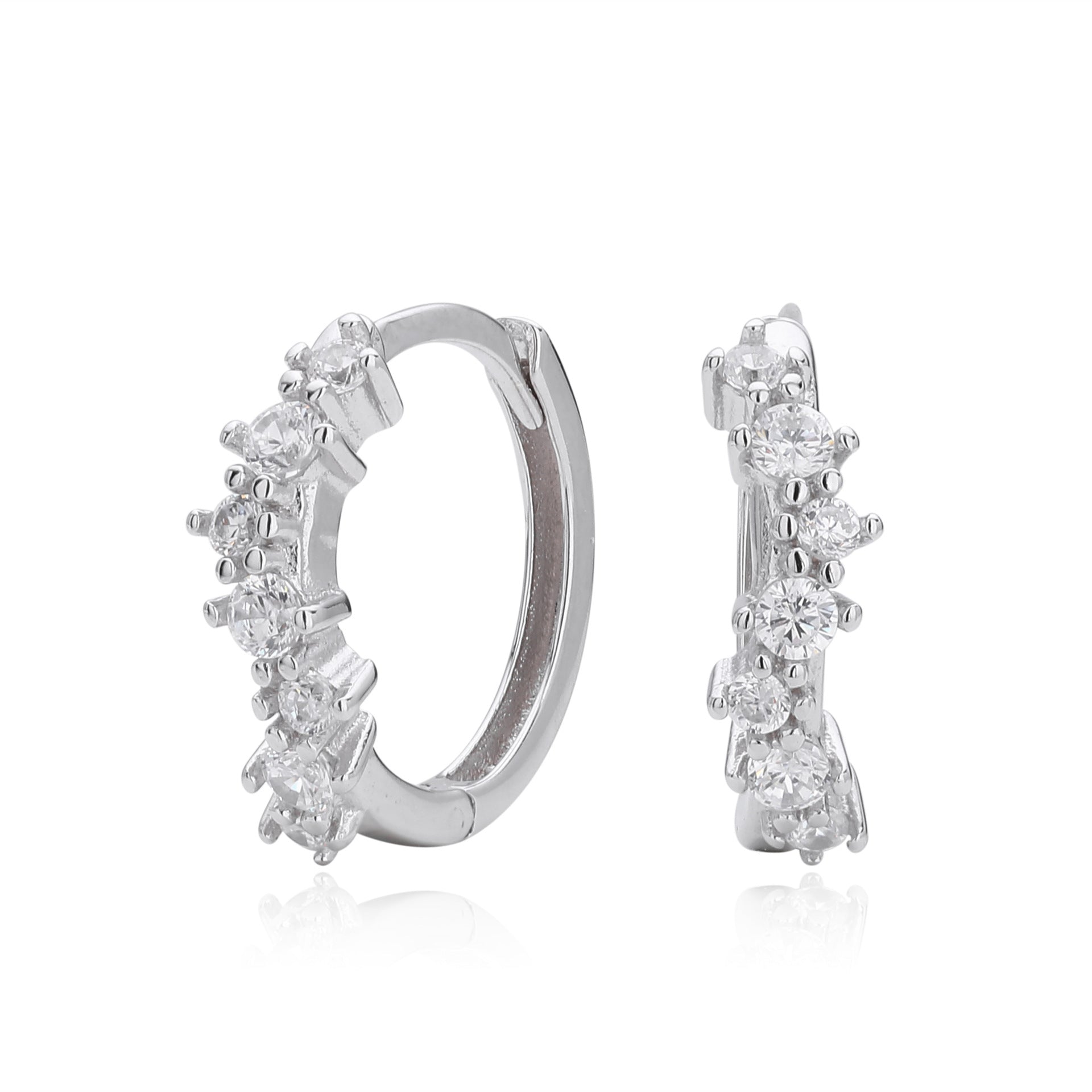 Damen Creolen mit funkelnden Zirkonen und hochwertigem 925 Sterling Silber Shop Nory
