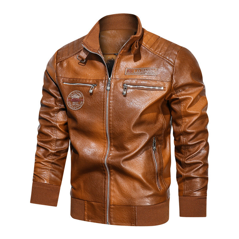 Herren Kunstleder‑Pilotenblouson im Aviator‑Look mit gesteppter Schulterpartie und Reißverschluss‑Taschen Shop Nory